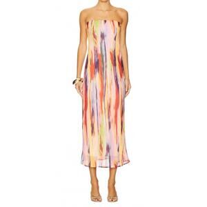 NEW SNDYS. st barts maxi dress in pink multi